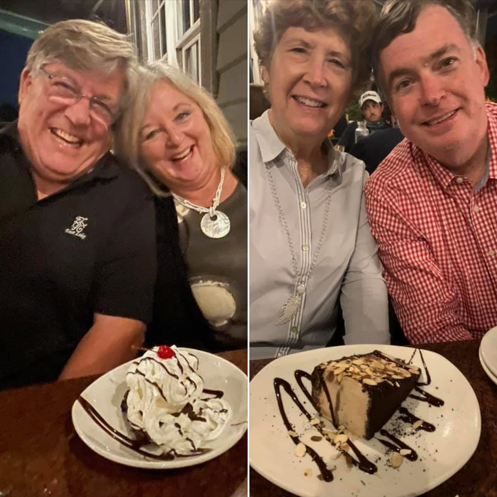 couples enjoying date night and desert